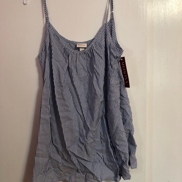 Merona Tops - Blue and White striped Medina Top